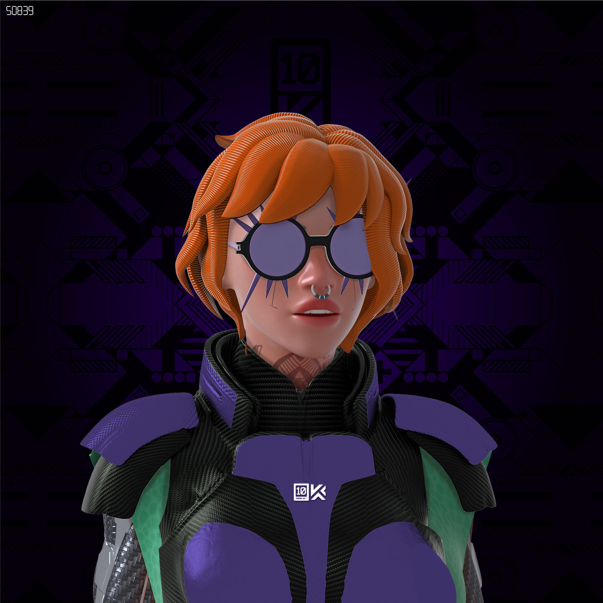 10KA Avatar #019 — Digital Identity (Female Purple Edition)